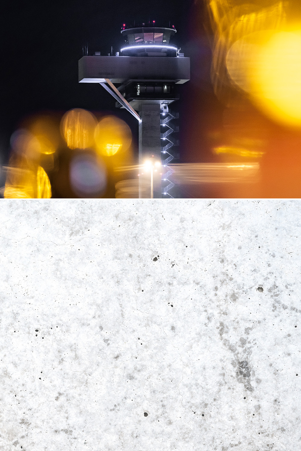 Lichter vor BER-Tower