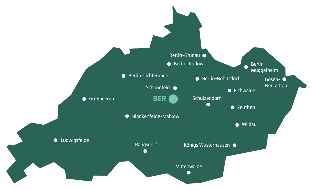 Karte der Flughafenregion