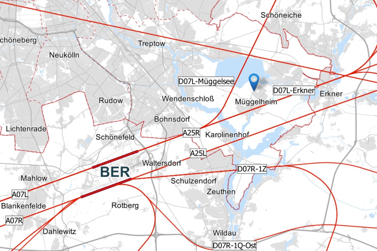Flugrouten Müggelheim Nord