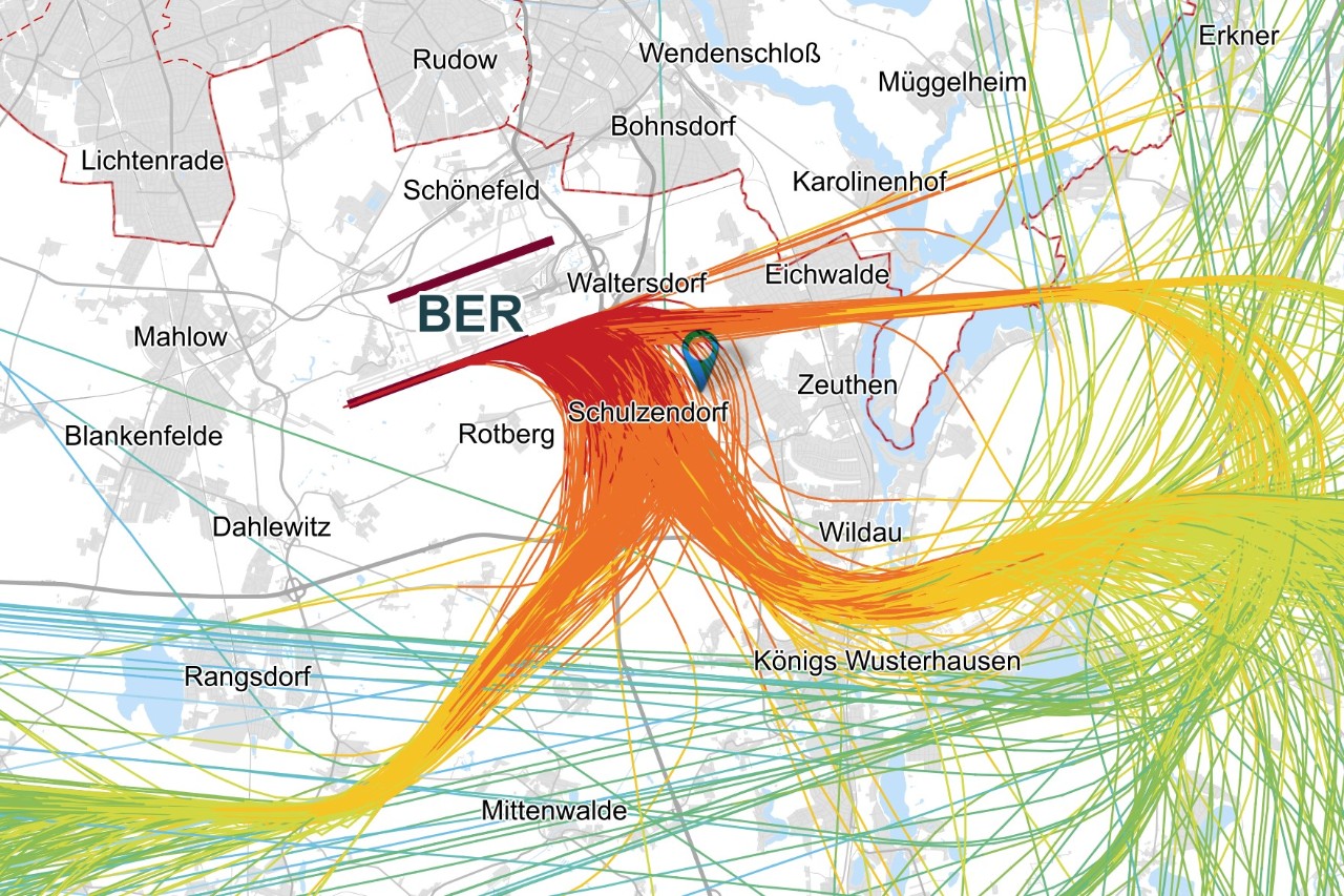 Radarspuren Schulzendorf: Starts 07R
