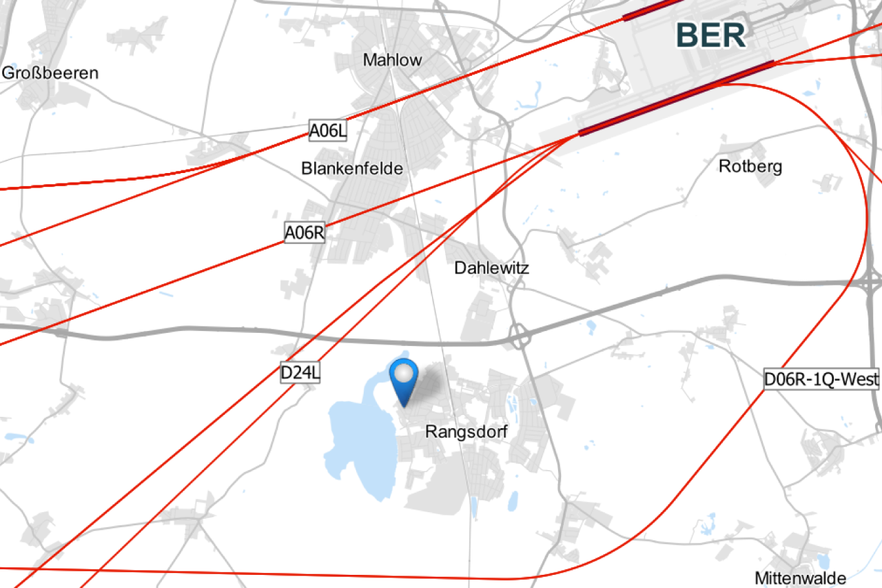 Grafik Flugrouten Rangsdorf
