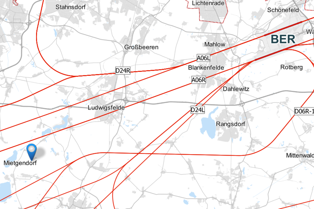 Grafik Flugrouten Mietgendorf