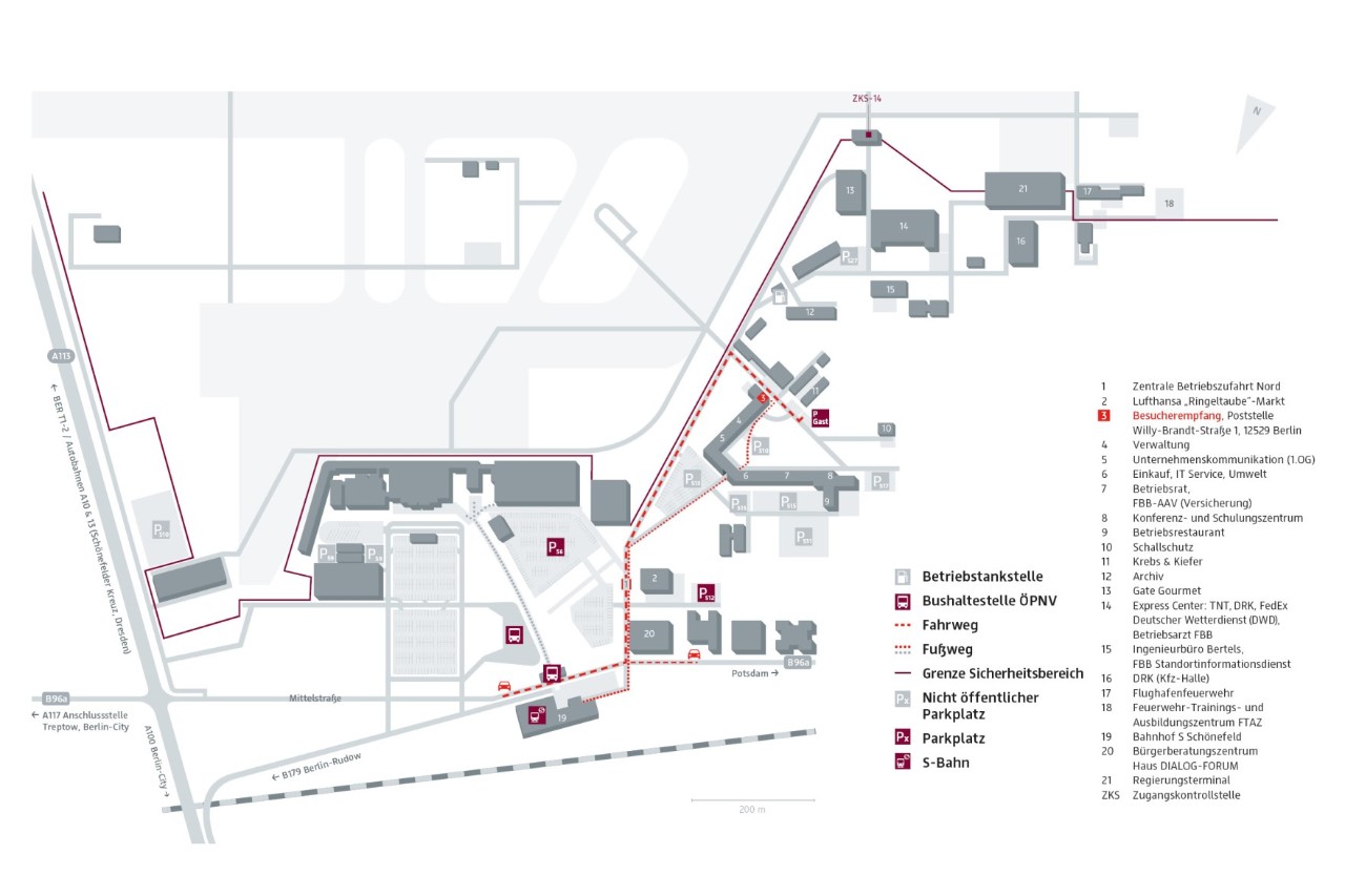 Lageplan Betriebsbereich Nord / Terminal 5