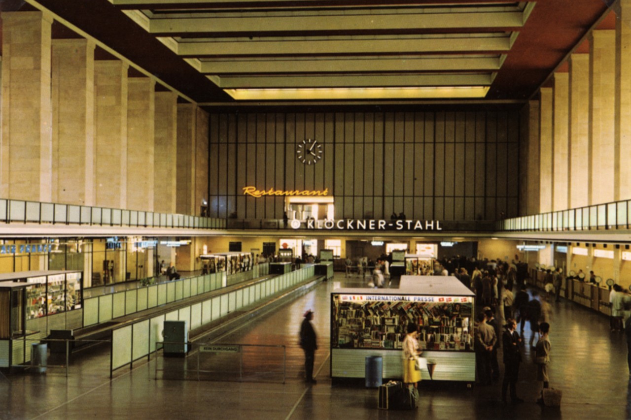 View of the check-in hall at Tempelhof Airport.