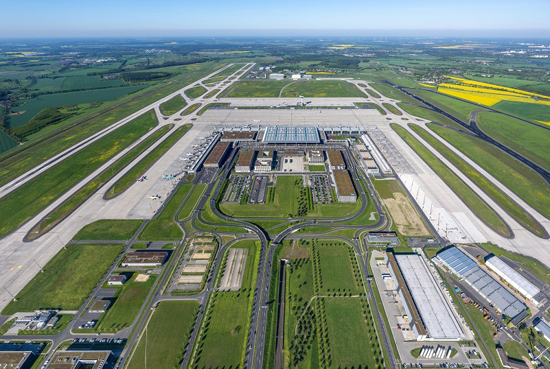 Aerial view of the BER runways