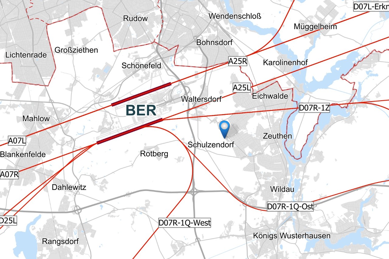 Flight routes Schulzendorf