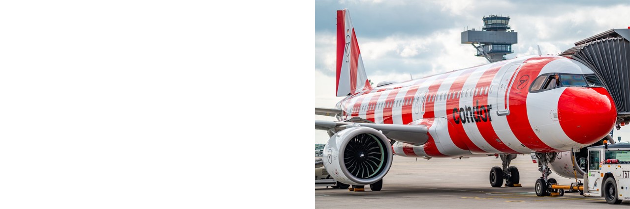 Condor airline aircraft on the apron