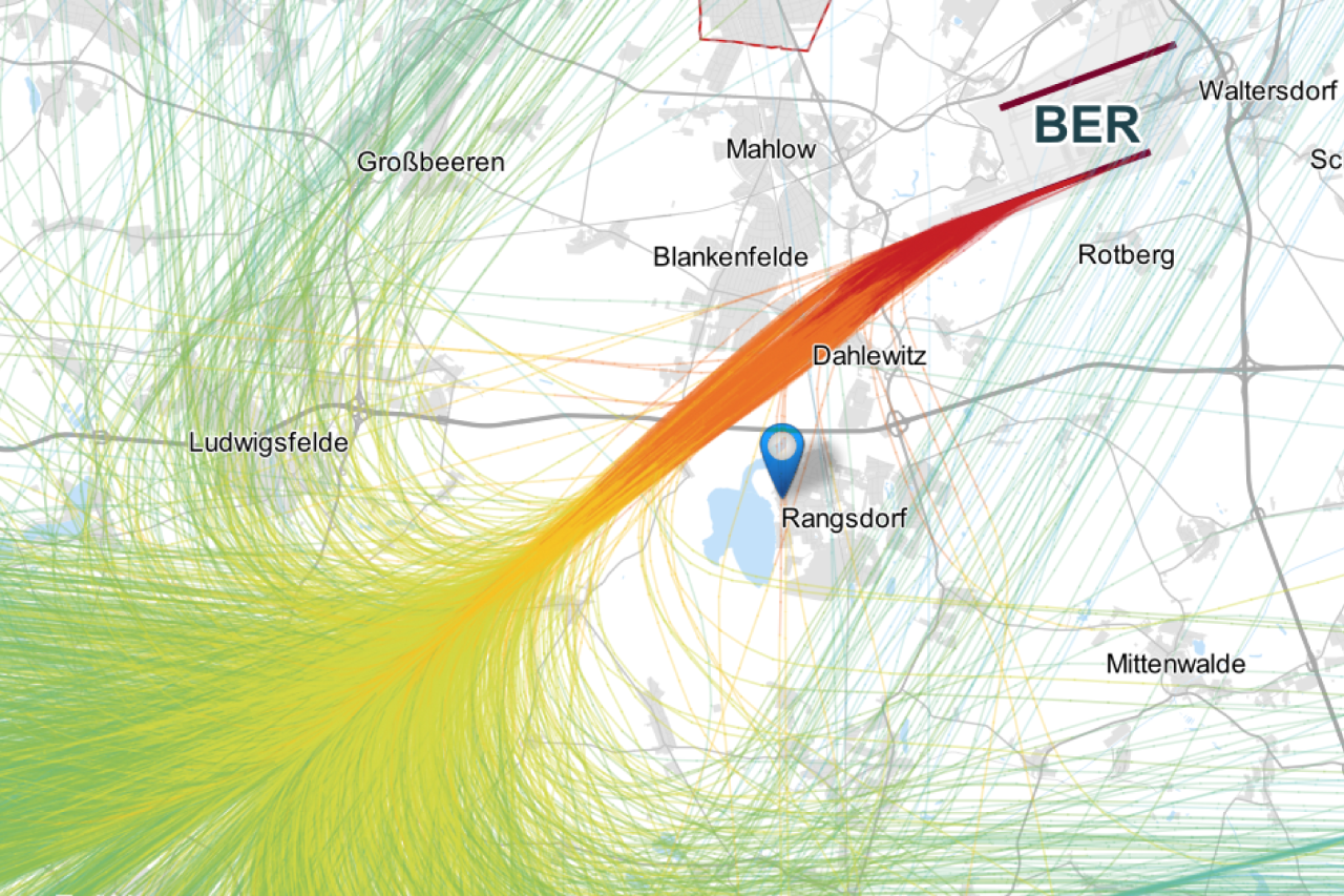 Graphic radar tracks Rangsdorf