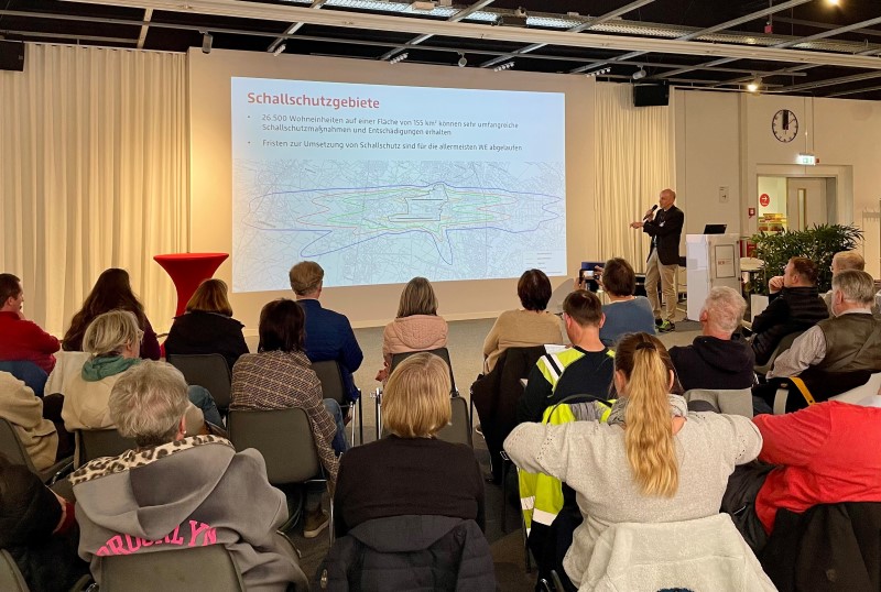 Personen auf einer Veranstaltung mit Präsentation