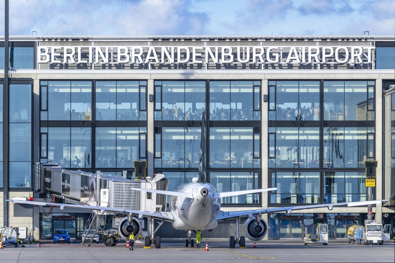 An aircraft at the gate.