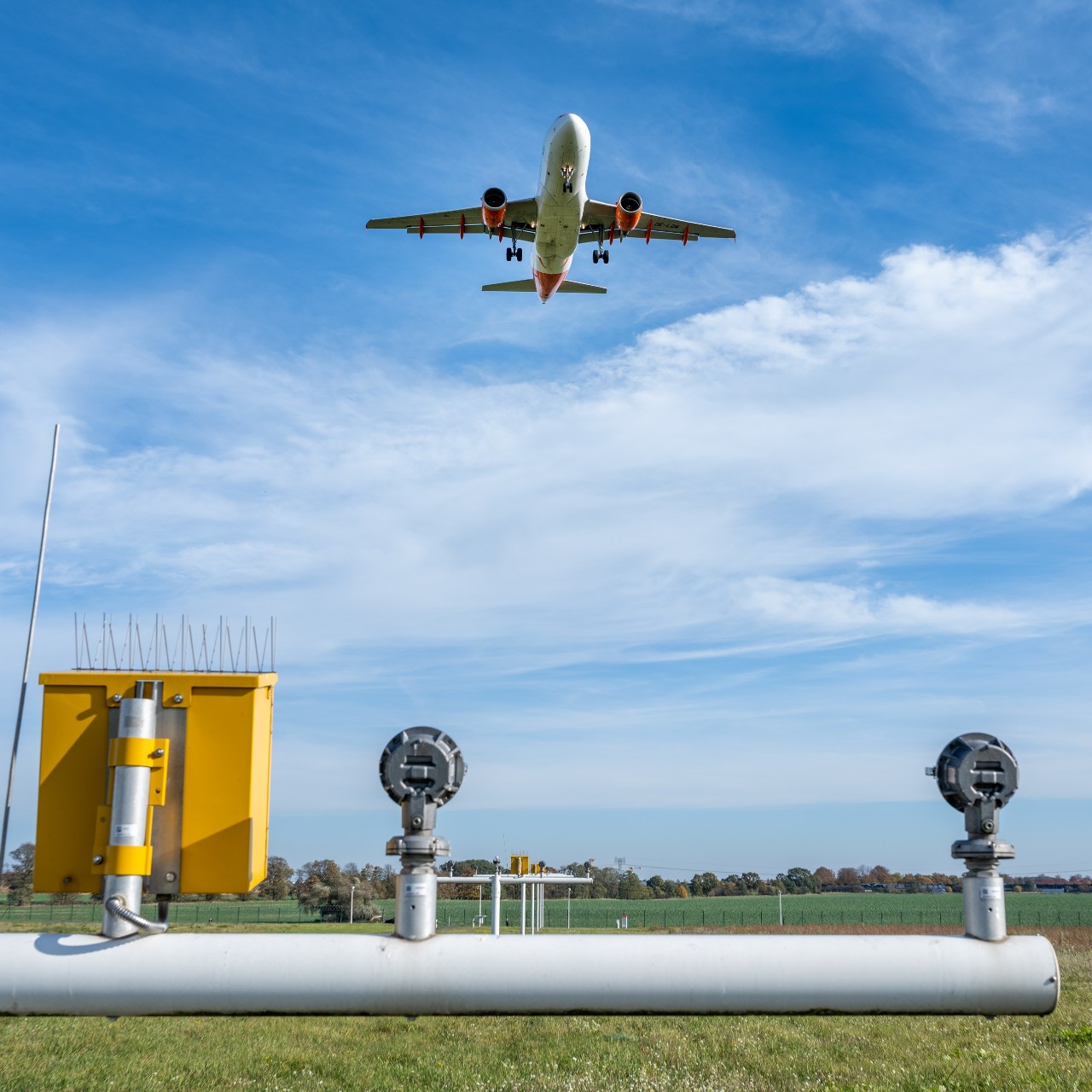 Aircraft takes off at BER Airport